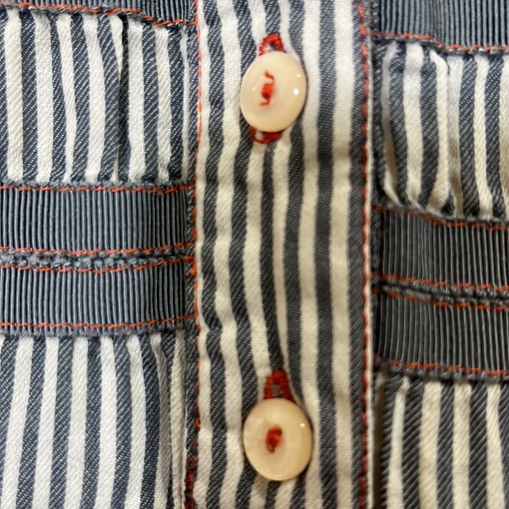 3J Workshop Johnny Was gray/ white striped embroidered long blouse. Size Small - Picture 4 of 12